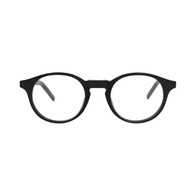 Pre-owned Kenzo Round-frame Acetate Optical Frames 'black/transparent' | Men's Size Onesize