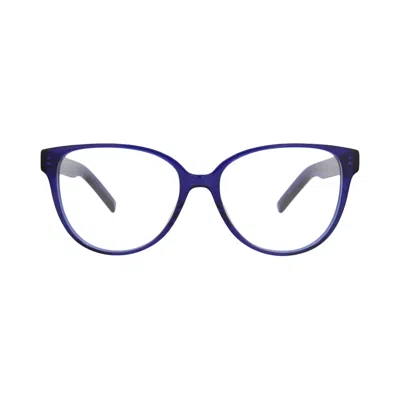 Pre-owned Kenzo Round-frame Acetate Optical Frames 'blue/transparent' | Men's Size Onesize