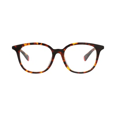 Pre-owned Kenzo Round-frame Acetate Optical Frames 'havana/transparent' | Brown | Men's Size Onesize