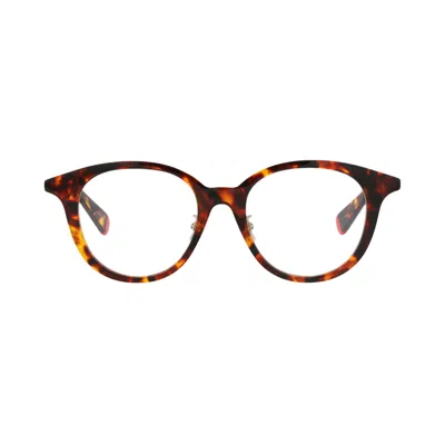 Pre-owned Kenzo Round-frame Acetate Optical Frames 'havana/transparent' | Brown | Men's Size Onesize