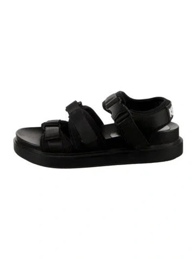 Pre-owned Kenzo Rubber Grosgrain Trim Sandals In Black
