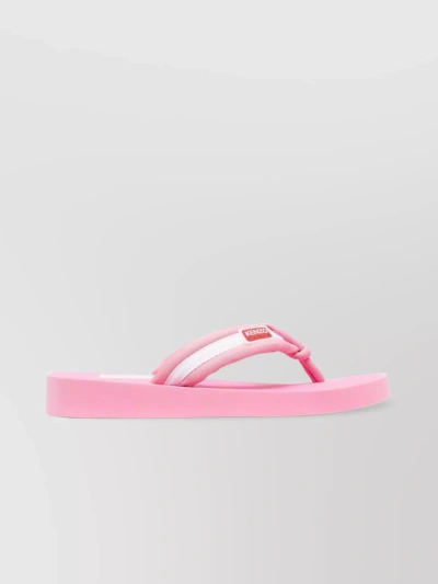 Kenzo Rubber Sole Sandals With Open And Square Design In Pink