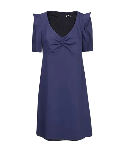 Kenzo Ruched-bust Mini Dress In Blue