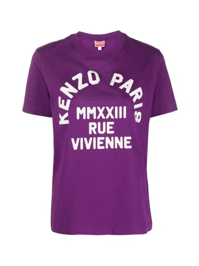 Kenzo Rue Vivienne Logo T-shirt In Purple