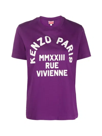 Kenzo Rue Vivienne Logo T-shirt In Purple