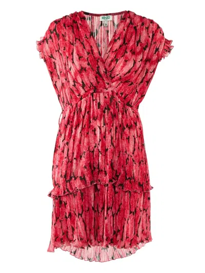 Pre-owned Kenzo Ruffled Printed Dress