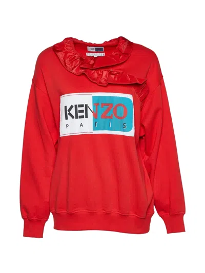 Pre-owned Kenzo Ruffled Sweatshirt In Red