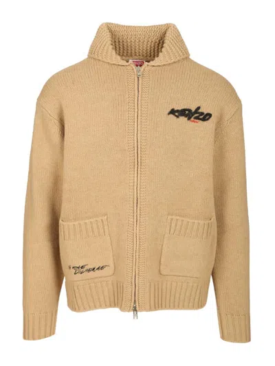 Kenzo Zip-up Cardigan In Neutral