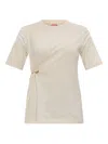 Kenzo Safety Pin-detail Gathered T-shirt In Neutral