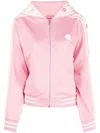 Kenzo Logo Embroidery Bib Sweatshirt In Rosa