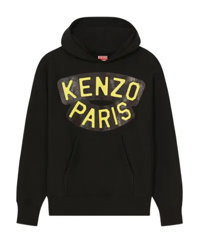 Kenzo Sailor Cotton Hoodie In Black