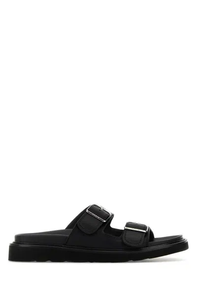 Kenzo Matto Leather Sandals In Black
