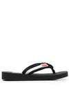 Kenzo 25mm Setta Nylon Thong Flats In Black