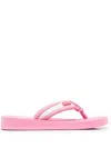 Kenzo Rubber Sole Sandals With Open And Square Design In Pink