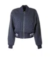 Kenzo Sashiko Stitch Embroidered Bomber Jacket In Blue