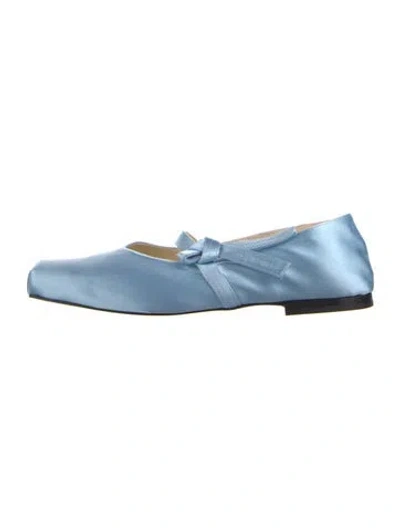 Pre-owned Kenzo Satin Mary Jane Flats In Blue