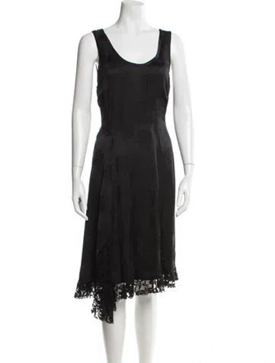 Pre-owned Kenzo Scoop Neck Knee-length Dress In Black