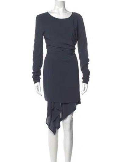 Pre-owned Kenzo Scoop Neck Knee-length Dress In Blue
