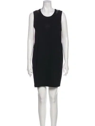 Pre-owned Kenzo Scoop Neck Mini Dress In Black
