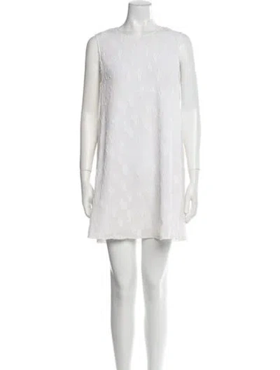 Pre-owned Kenzo Scoop Neck Mini Dress In Neutral