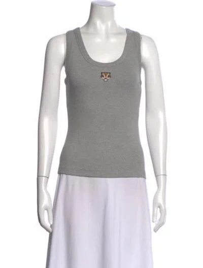 Pre-owned Kenzo Scoop Neck Sleeveless Top In Black