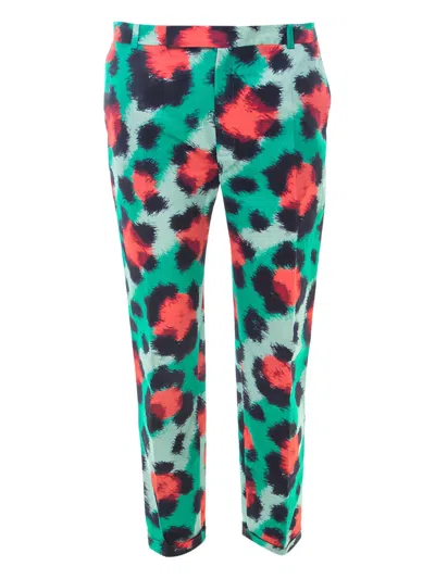 Pre-owned Kenzo Scribble-print Trousers In Green