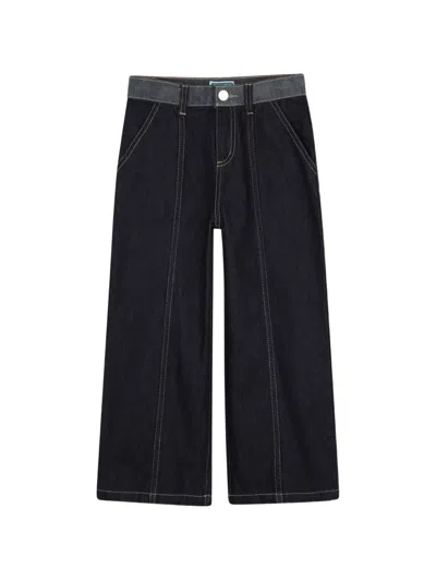 Kenzo Kids' Seam-detail Wide-leg Jeans In Blue