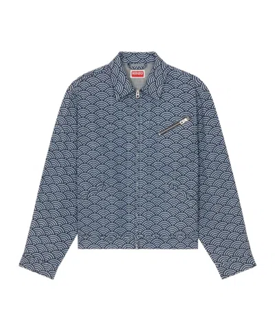 Kenzo ' Seigaiha' Denim Jacket In Blue