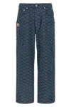 Kenzo Monkey Workwear Jeans With Seigaiha Print