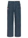 Kenzo Monkey Workwear Jeans With Seigaiha Print