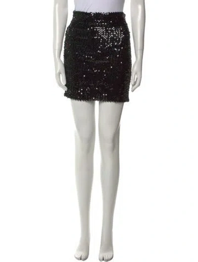 Pre-owned Kenzo Sequin Embellishments Mini Skirt In Black