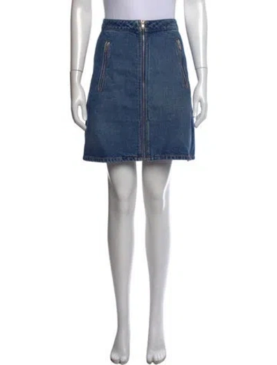 Pre-owned Kenzo Sequin Embellishments Mini Skirt In Blue