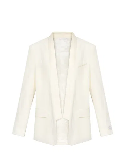 Kenzo Shawl Lapel Pocket Blazer In Neutral