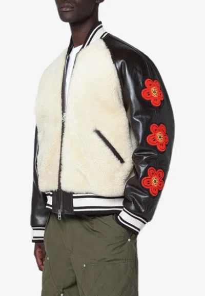 KENZO SHEARLING-EFFECT BOMBER JACKET