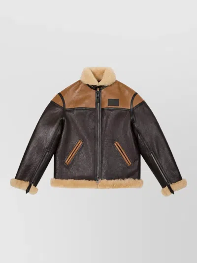 KENZO SHEARLING LEATHER JACKET