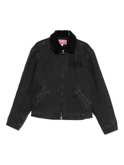 Kenzo Happy Tiger Utility Fleece Jacket In Black