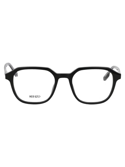 Kenzo Shiny Black Acetate Optical Glasses