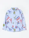 Kenzo Logo-print Cotton Shirt In Blau
