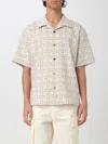 Kenzo Camicia In Cotone Stretch Ricamato Uomo In Grau