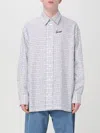 Kenzo Oversize Geometric Pattern Shirt In Weiss