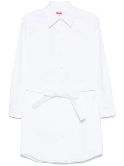 Kenzo Kurzes Hemdkleid In Weiss