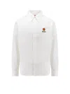 Kenzo Illustration Print Band Collar Shirt In White