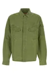 Kenzo Camicia Oversize In Cotone Verde Uomo
