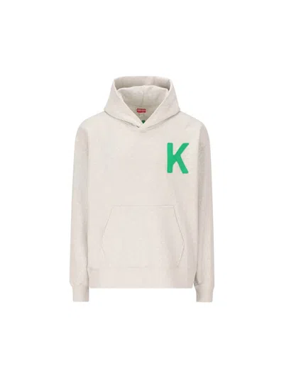 Kenzo Lucky Tiger Long Sleeved Hoodie In Gray