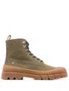 Kenzo High-top Pull-tab Round Toe Rubber Sole Boots In Green