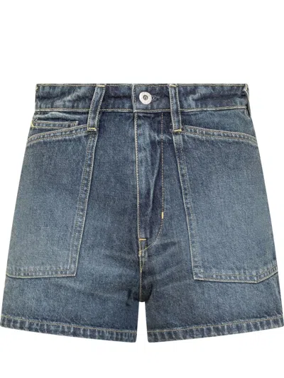 Kenzo Woman Denim Shorts Blue Size 30 Cotton