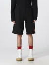 Kenzo Black Bermuda Shorts With Logo Patch In Cotton In Black