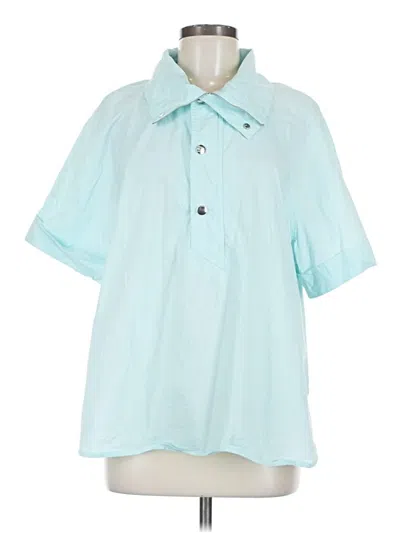 Pre-owned Kenzo Short Sleeve Blouse In Blue