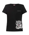 Kenzo Graphic Crew Neck Top With Short Sleeves In Black