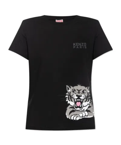 KENZO TIGER-PRINT COTTON TOP
